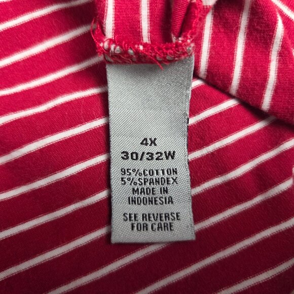 Catherines Suprema Collection Top 4X 30/32W Red Plus Size Short Sleeve T Shirt - Picture 3 of 4